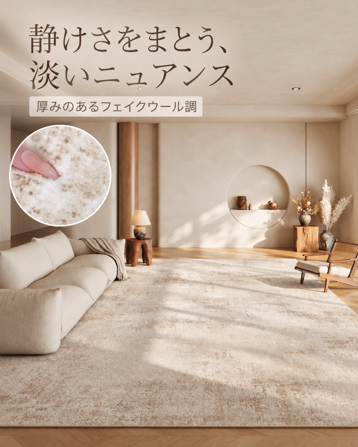 ふんわり快適 防水フロアマット｜リビング・寝室用 厚手カーペット